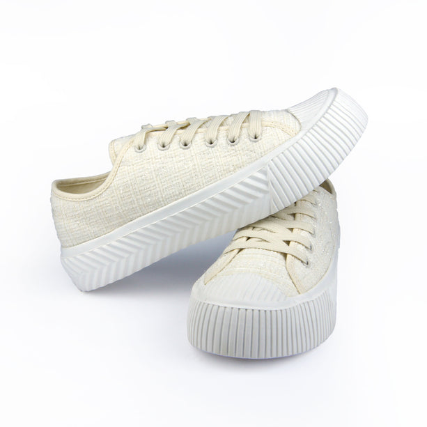 Tenis Gracia Blanco con beige