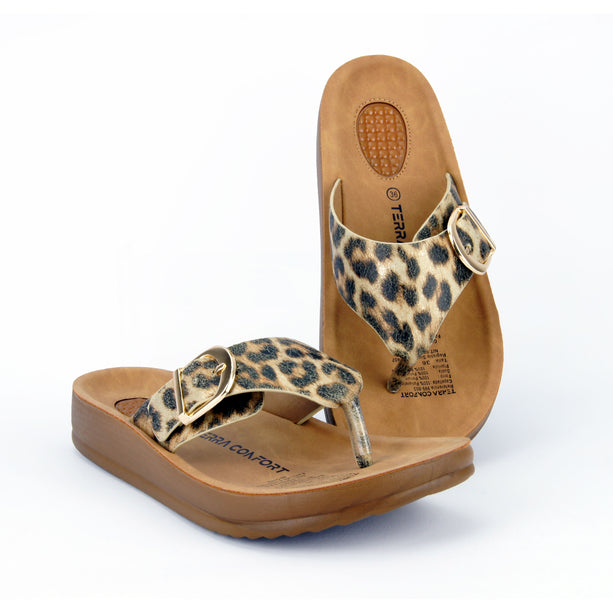 Sandalia Leana Cafe Leopardo