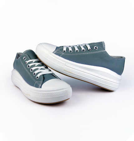 Teni Jana gris cordones blancos