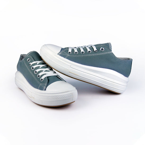 Teni Jana gris cordones blancos