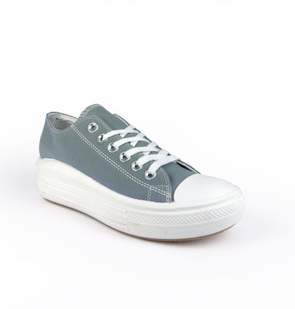 Teni Jana gris cordones blancos