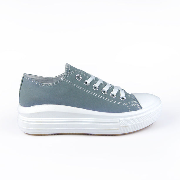 Teni Jana gris cordones blancos