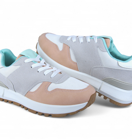 Tenis Elisa Blanco con rosa